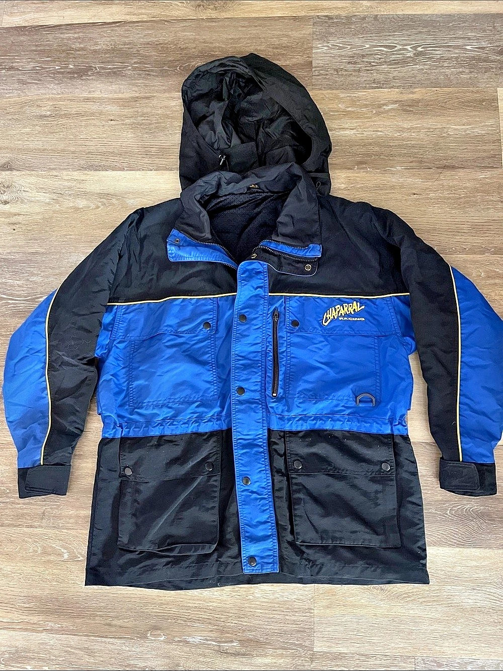 Rare Vintage Chaparral Racing Full Zip Hooded Nylon Jacket Size Small